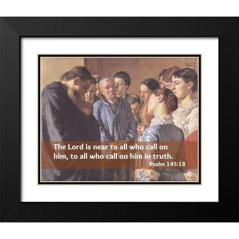 Bible Verse Quote Psalm 145:18, Ferdinand Hodler - Devotion Black Modern Wood Framed Art Print with Double Matting by ArtsyQuotes