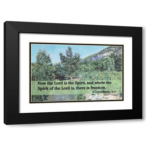 Bible Verse Quote 2 Corinthians 3:17, Ferdinand Hodler - At the Foot of the Saleve Black Modern Wood Framed Art Print with Double Matting by ArtsyQuotes