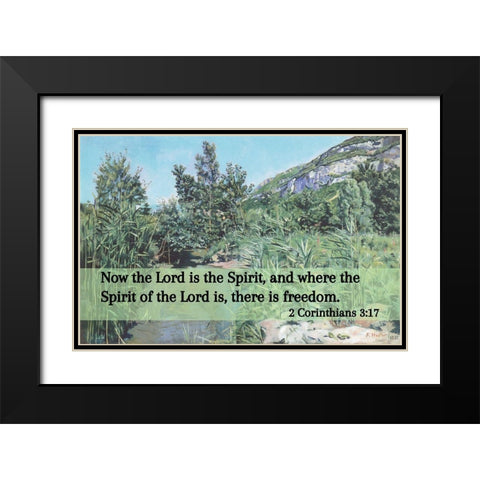 Bible Verse Quote 2 Corinthians 3:17, Ferdinand Hodler - At the Foot of the Saleve Black Modern Wood Framed Art Print with Double Matting by ArtsyQuotes