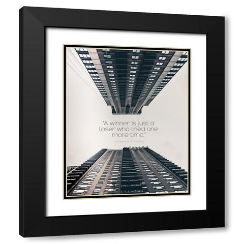 Leonardo Dicaprio Quote: A Winner Black Modern Wood Framed Art Print with Double Matting by ArtsyQuotes