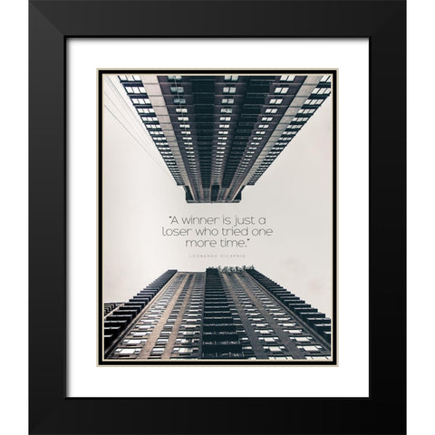 Leonardo Dicaprio Quote: A Winner Black Modern Wood Framed Art Print with Double Matting by ArtsyQuotes