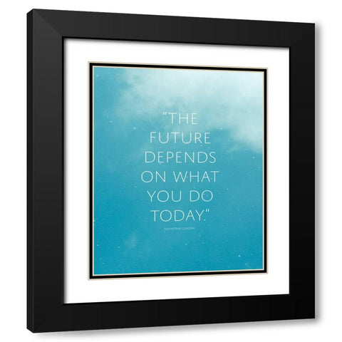 Mahatma Gandhi Quote: The Future Black Modern Wood Framed Art Print with Double Matting by ArtsyQuotes