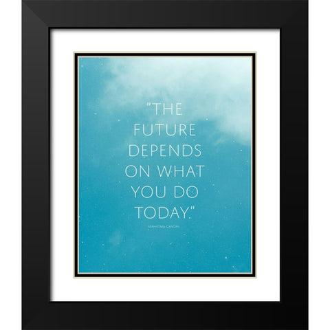 Mahatma Gandhi Quote: The Future Black Modern Wood Framed Art Print with Double Matting by ArtsyQuotes