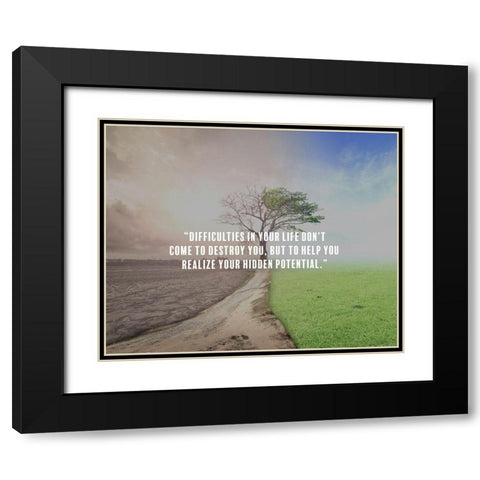 Artsy Quotes Quote: Hidden Potential Black Modern Wood Framed Art Print with Double Matting by ArtsyQuotes