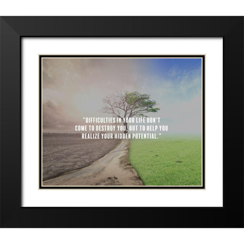 Artsy Quotes Quote: Hidden Potential Black Modern Wood Framed Art Print with Double Matting by ArtsyQuotes