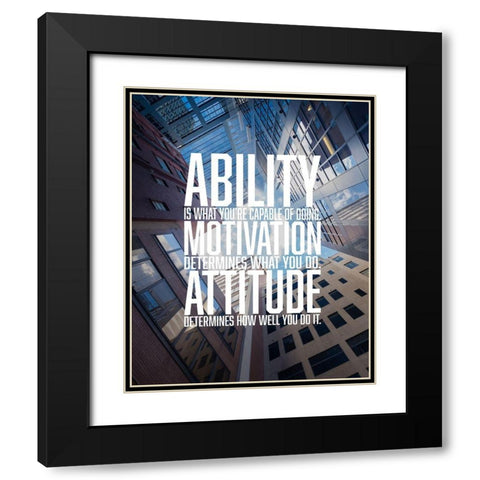 Artsy Quotes Quote: Attitude Black Modern Wood Framed Art Print with Double Matting by ArtsyQuotes