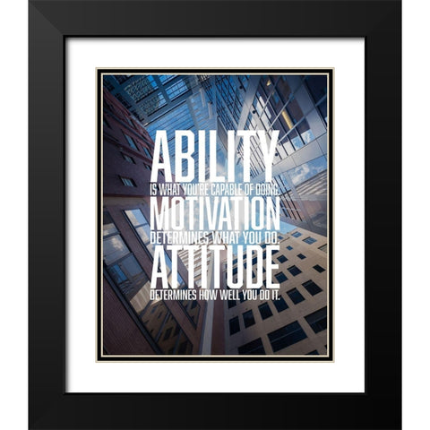 Artsy Quotes Quote: Attitude Black Modern Wood Framed Art Print with Double Matting by ArtsyQuotes