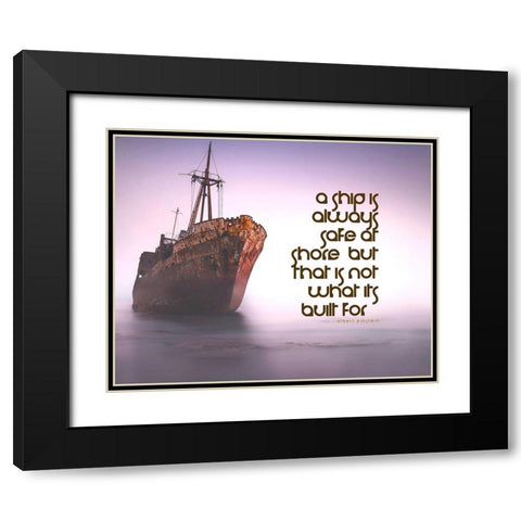 Albert Einstein Quote: Always at Shore Black Modern Wood Framed Art Print with Double Matting by ArtsyQuotes