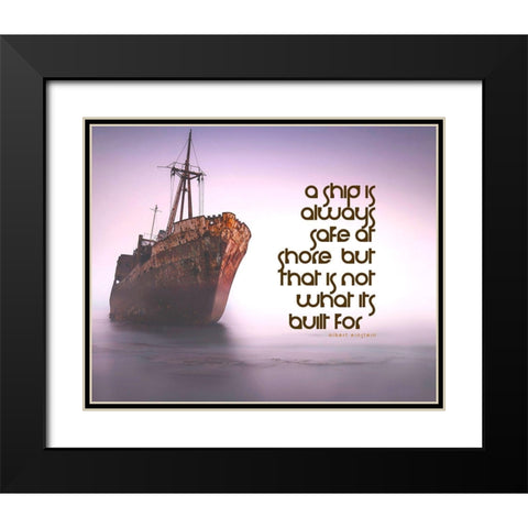 Albert Einstein Quote: Always at Shore Black Modern Wood Framed Art Print with Double Matting by ArtsyQuotes