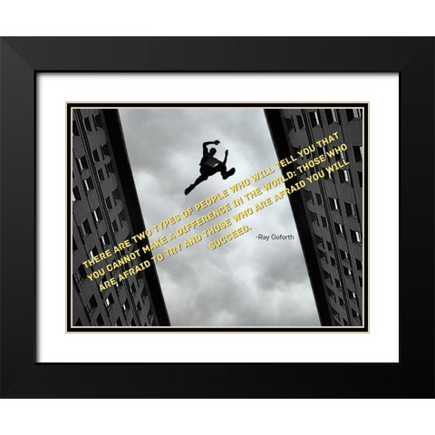 Ray Goforth Quote: Make a Difference Black Modern Wood Framed Art Print with Double Matting by ArtsyQuotes