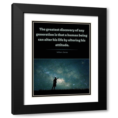 William James Quote: Discovery Black Modern Wood Framed Art Print with Double Matting by ArtsyQuotes