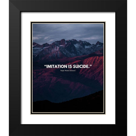 Ralph Waldo Emerson Quote: Imitation Black Modern Wood Framed Art Print with Double Matting by ArtsyQuotes