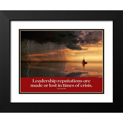 Ken Chenault Quote: Leadership Reputations Black Modern Wood Framed Art Print with Double Matting by ArtsyQuotes