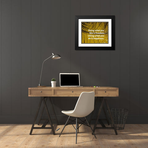 Artsy Quotes Quote: Freedom and Happiness Black Modern Wood Framed Art Print with Double Matting by ArtsyQuotes