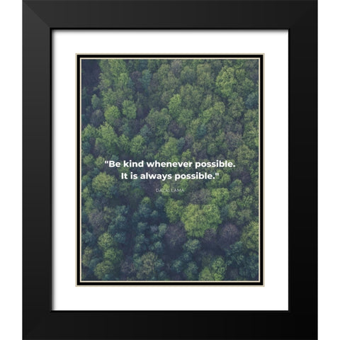 Dalai Lama Quote: Be Kind Black Modern Wood Framed Art Print with Double Matting by ArtsyQuotes