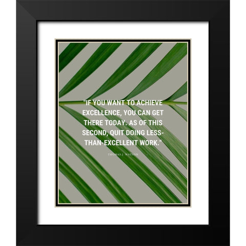 Thomas J. Watson Quote: Achieve Excellence Black Modern Wood Framed Art Print with Double Matting by ArtsyQuotes