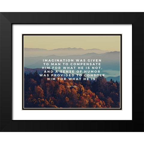 Oscar Wilde Quote: Imagination Black Modern Wood Framed Art Print with Double Matting by ArtsyQuotes