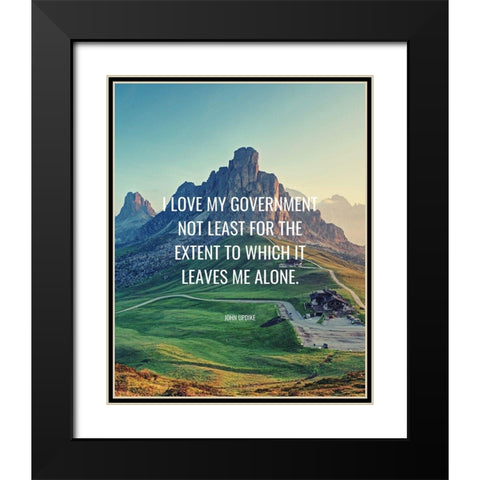 John Updike Quote: Government Black Modern Wood Framed Art Print with Double Matting by ArtsyQuotes