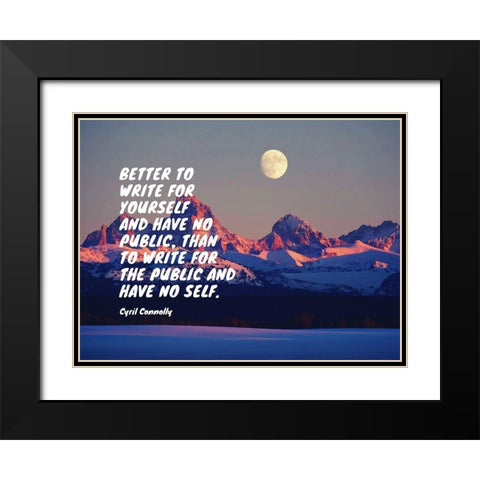 Cyril Connolly Quote: Have No Self Black Modern Wood Framed Art Print with Double Matting by ArtsyQuotes