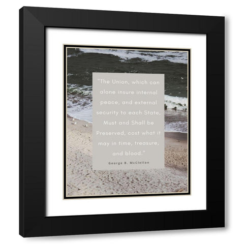 George B. McClellan Quote: Internal Peace Black Modern Wood Framed Art Print with Double Matting by ArtsyQuotes