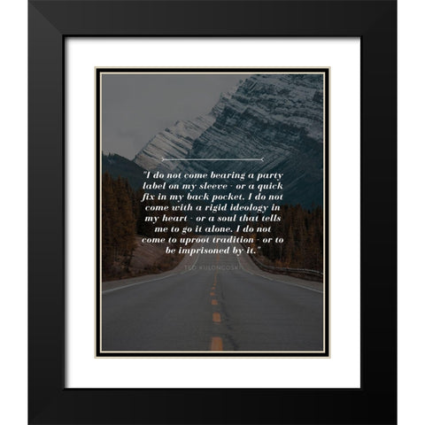 Ted Kulongoski Quote: Party Label Black Modern Wood Framed Art Print with Double Matting by ArtsyQuotes