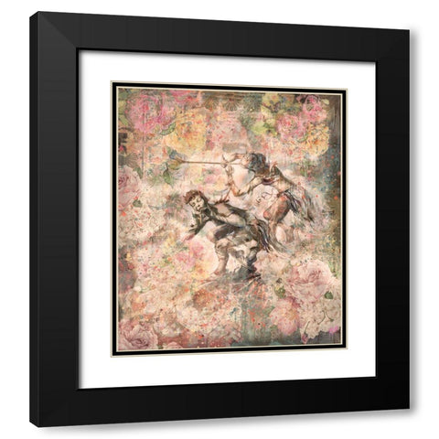 Floral Flute Player III Black Modern Wood Framed Art Print with Double Matting by Wiley, Marta