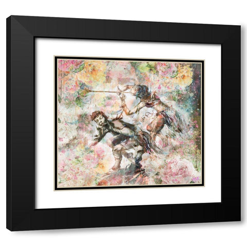 Floral Flute Player IV Black Modern Wood Framed Art Print with Double Matting by Wiley, Marta