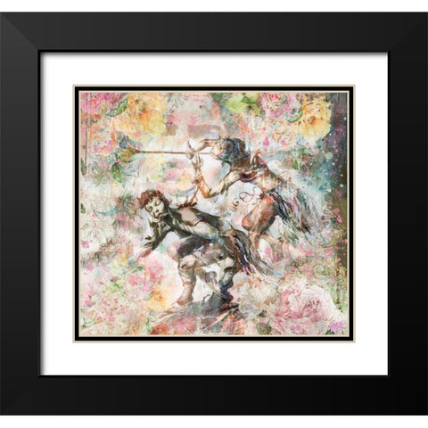 Floral Flute Player IV Black Modern Wood Framed Art Print with Double Matting by Wiley, Marta