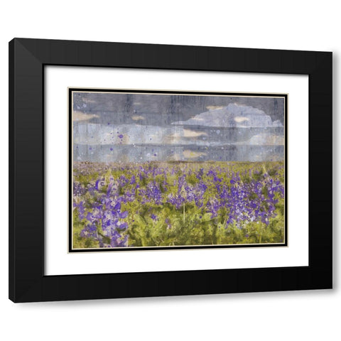 Blue Bell V Black Modern Wood Framed Art Print with Double Matting by Wiley, Marta