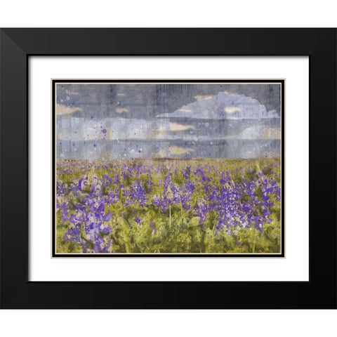 Blue Bell V Black Modern Wood Framed Art Print with Double Matting by Wiley, Marta