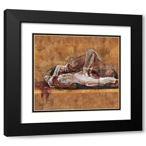 Demon And The Unicorn I Black Modern Wood Framed Art Print with Double Matting by Wiley, Marta