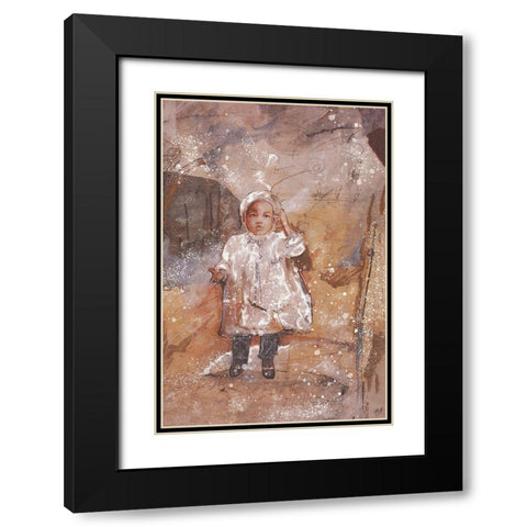 Little African Girl Black Modern Wood Framed Art Print with Double Matting by Wiley, Marta