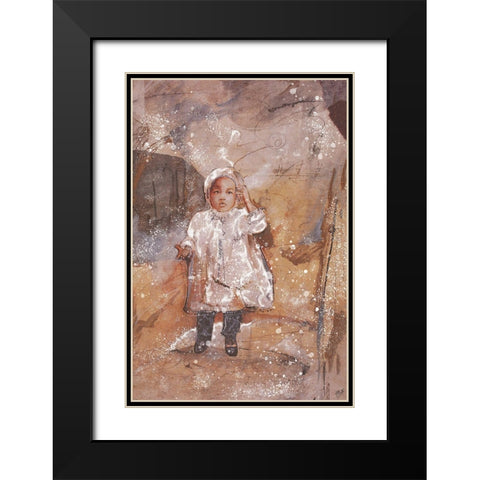 Little African Girl Black Modern Wood Framed Art Print with Double Matting by Wiley, Marta