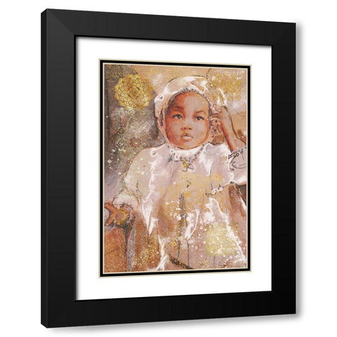 Little African Girl I Black Modern Wood Framed Art Print with Double Matting by Wiley, Marta