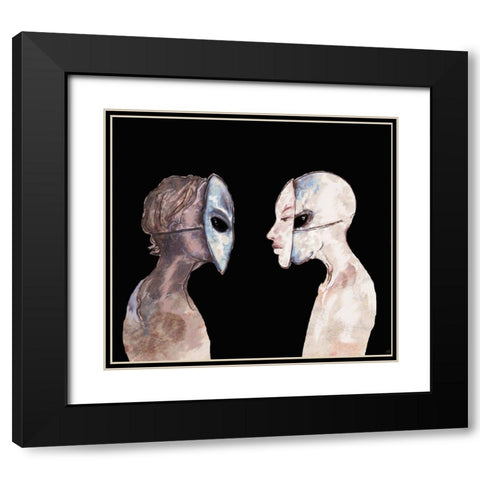 Hybrid III Black Modern Wood Framed Art Print with Double Matting by Wiley, Marta