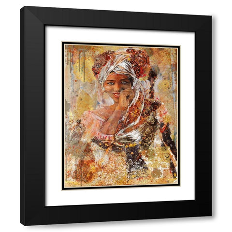 Tan African Dreams Black Modern Wood Framed Art Print with Double Matting by Wiley, Marta