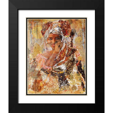 Tan African Dreams Black Modern Wood Framed Art Print with Double Matting by Wiley, Marta