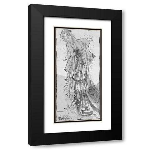 India Ink Dancer I Black Modern Wood Framed Art Print with Double Matting by Wiley, Marta