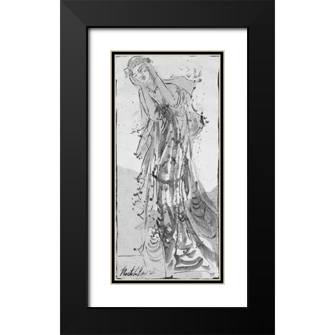 India Ink Dancer I Black Modern Wood Framed Art Print with Double Matting by Wiley, Marta
