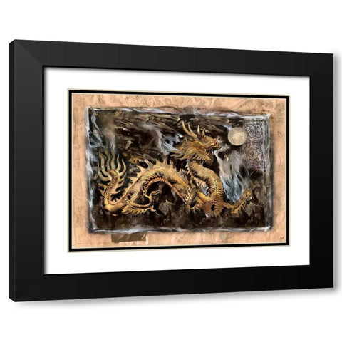 Dragon Moon Black Modern Wood Framed Art Print with Double Matting by Wiley, Marta