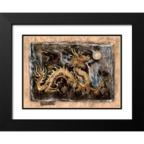 Dragon Moon Black Modern Wood Framed Art Print with Double Matting by Wiley, Marta