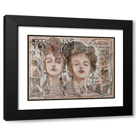 Beauty- Golden Black Modern Wood Framed Art Print with Double Matting by Wiley, Marta