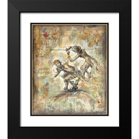 Flute Players Hue Variation Black Modern Wood Framed Art Print with Double Matting by Wiley, Marta