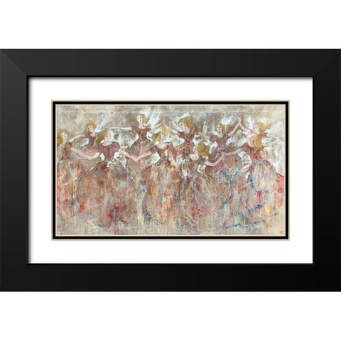 Red Ribbon Girls Black Modern Wood Framed Art Print with Double Matting by Wiley, Marta