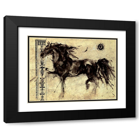 Lepa Zena- Crackle Border Black Modern Wood Framed Art Print with Double Matting by Wiley, Marta