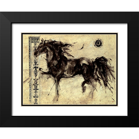 Lepa Zena- Crackle Border Black Modern Wood Framed Art Print with Double Matting by Wiley, Marta