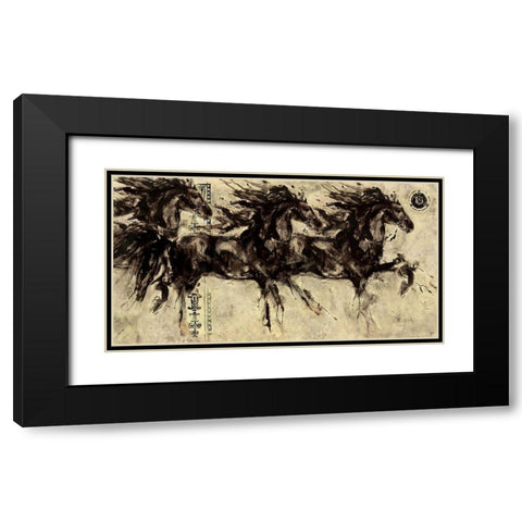 Lepa Zena Running Black Modern Wood Framed Art Print with Double Matting by Wiley, Marta
