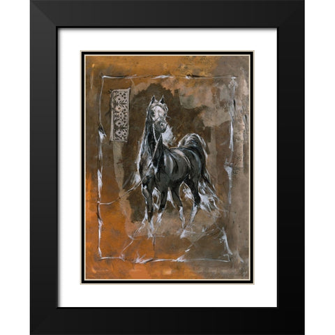 Horse Sepia Black Modern Wood Framed Art Print with Double Matting by Wiley, Marta