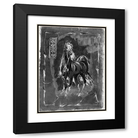 Horse BandW Black Modern Wood Framed Art Print with Double Matting by Wiley, Marta