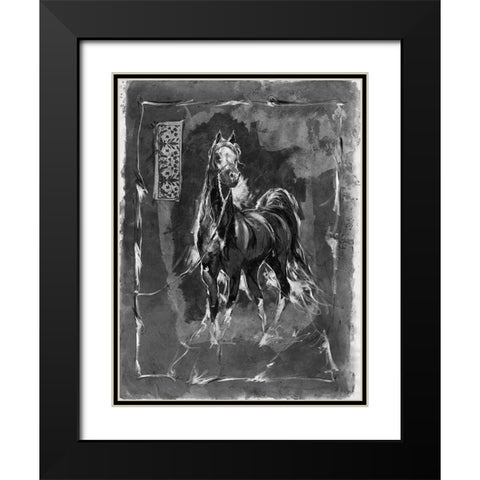 Horse BandW Black Modern Wood Framed Art Print with Double Matting by Wiley, Marta